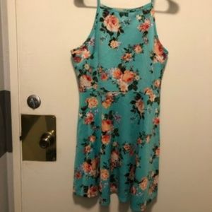 Blue Floral Spaghetti strap Dress